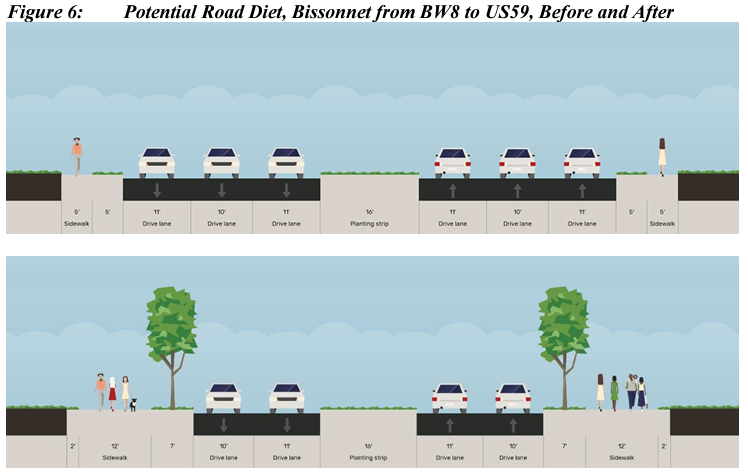 Letter to the Editor: Narrowing Lanes on Bissonnet Would Pack Vehicles “Entirely too Close Together”