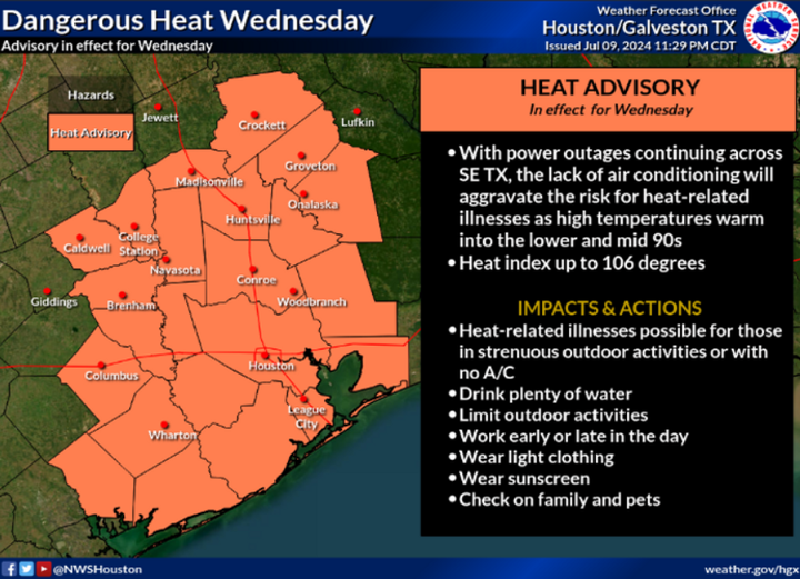 ¿Ninguna energía? Dónde refrescarse y conseguir comida en el suroeste de Houston: miércoles 10 de julio
